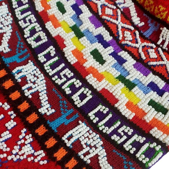 Authentic Cusco Andean Chullo Hat – Handwoven Alpaca Wool Winter Hat with Rainbo - Picture 2 of 3